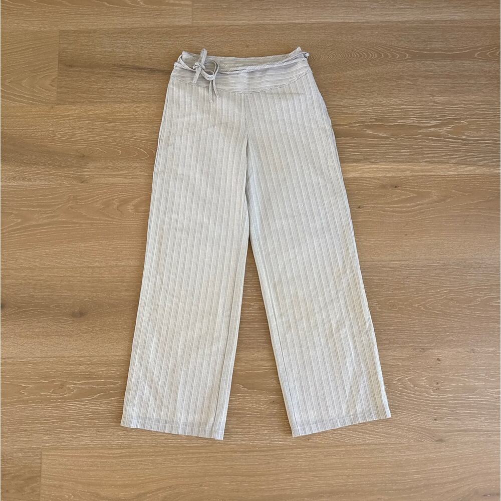 White Fox Pants Striped Won't Look Back Size S Beige